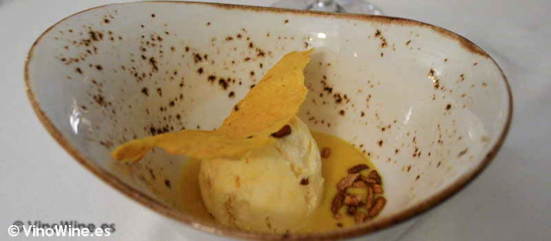 Crema de calabaza con helado de mantecado de Ca Pepico de Valencia