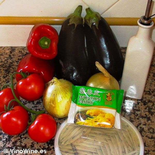 Ingredientes para la receta milhojas de boquerones verduras y wonton de Toni Grimalt