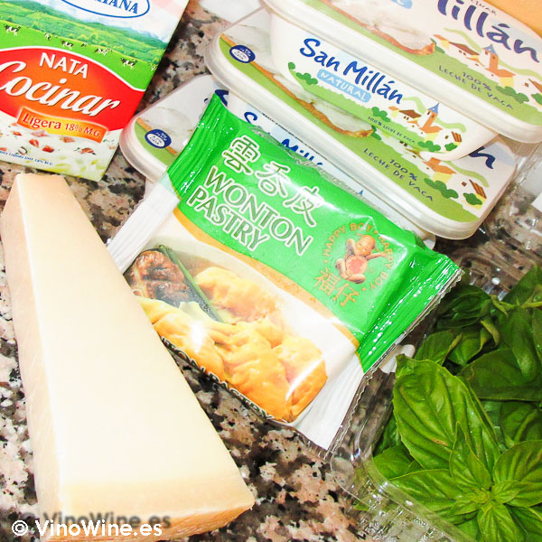 Ingredientes para la lasaña de queso