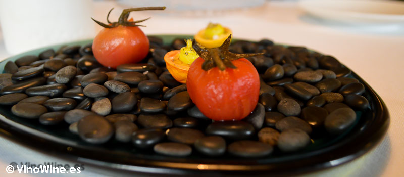 Tomate encurtido y tomate encurtido en seco del Poblet de Quique Dacosta en Valencia