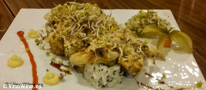 Lotus roll del Restaurante de comida japonesa Kitsume en Altea