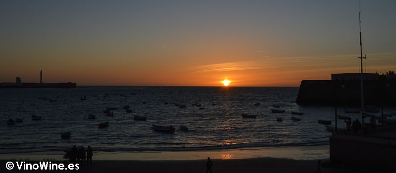 Puesta de sol de la bahía de Cádiz