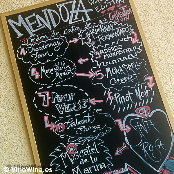 Orden de cata de los vinos ofertados en la I Mendozas Wine Lovers Edition by Bodegas Mendoza