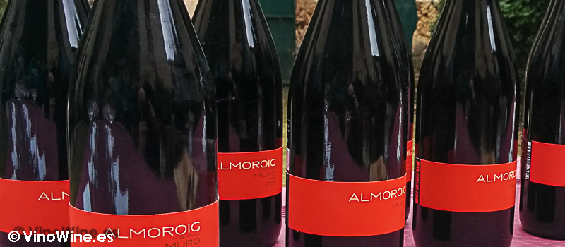 Detalle de las botellas de la Cata vertical Almoroig 2004 al 2008