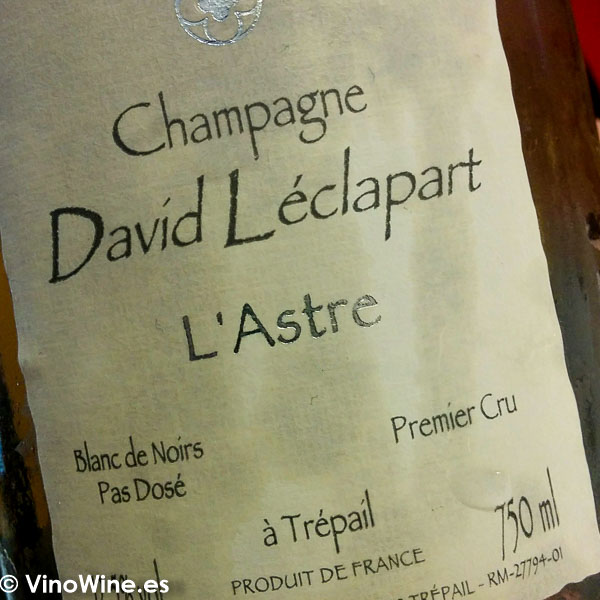 Champagne David Leclapart lastre degustado en el Restaurante DiverXO en Madrid
