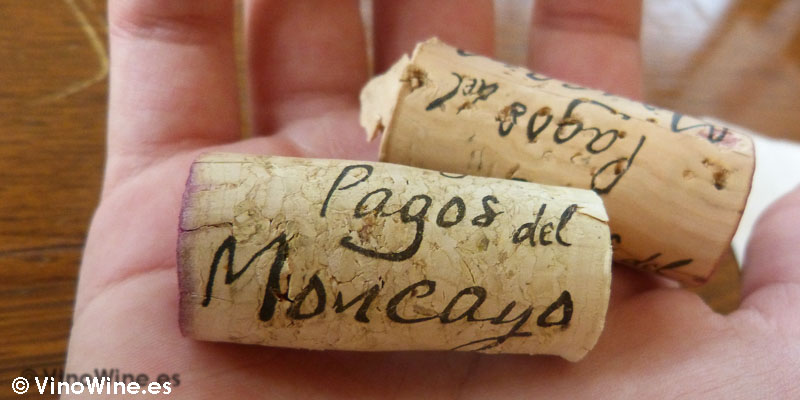 Tapón de corcho para los vinos de Bodega Pagos del Moncayo (Campo de Borja)