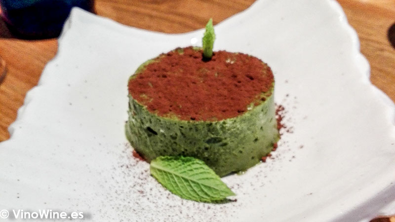 Tiramisu de te verde del Restaurante Nozomi en Valencia
